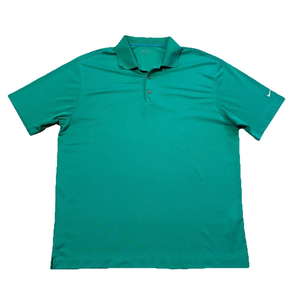 Nike Golf Dri-Fit Men's Size XL Extra Large Short Sleeve Green Polo Tee T-Shirt